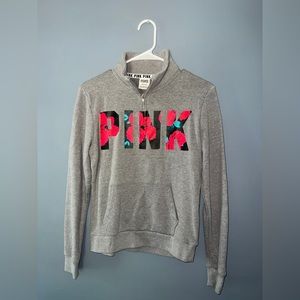 PINK 1/4 zipper pullover sweatshirt